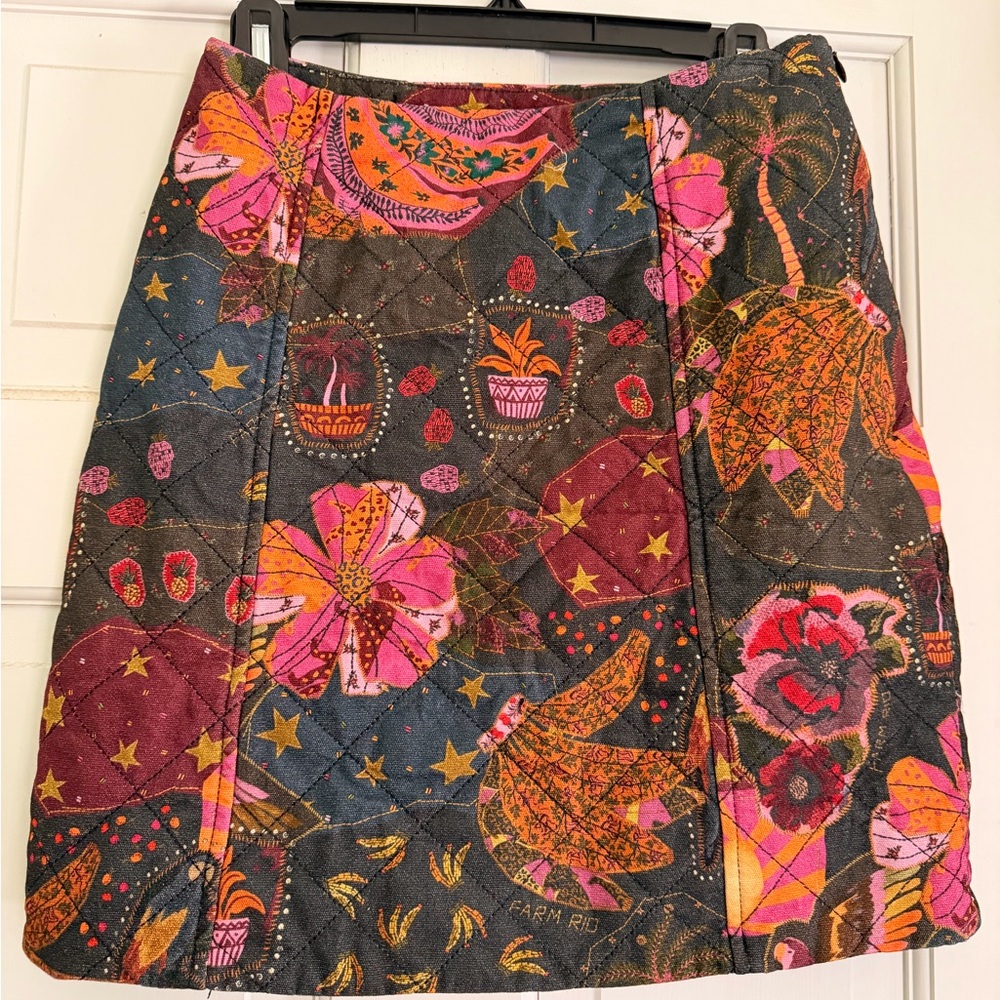 FARM Rio x Anthropologie Multicolor Floral A-Line Skirt
